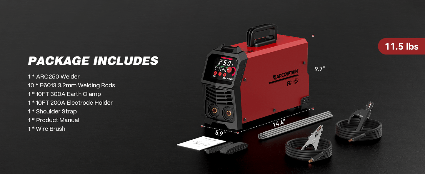 Arccaptain ARC250 250A 230V Professional Stick Welder