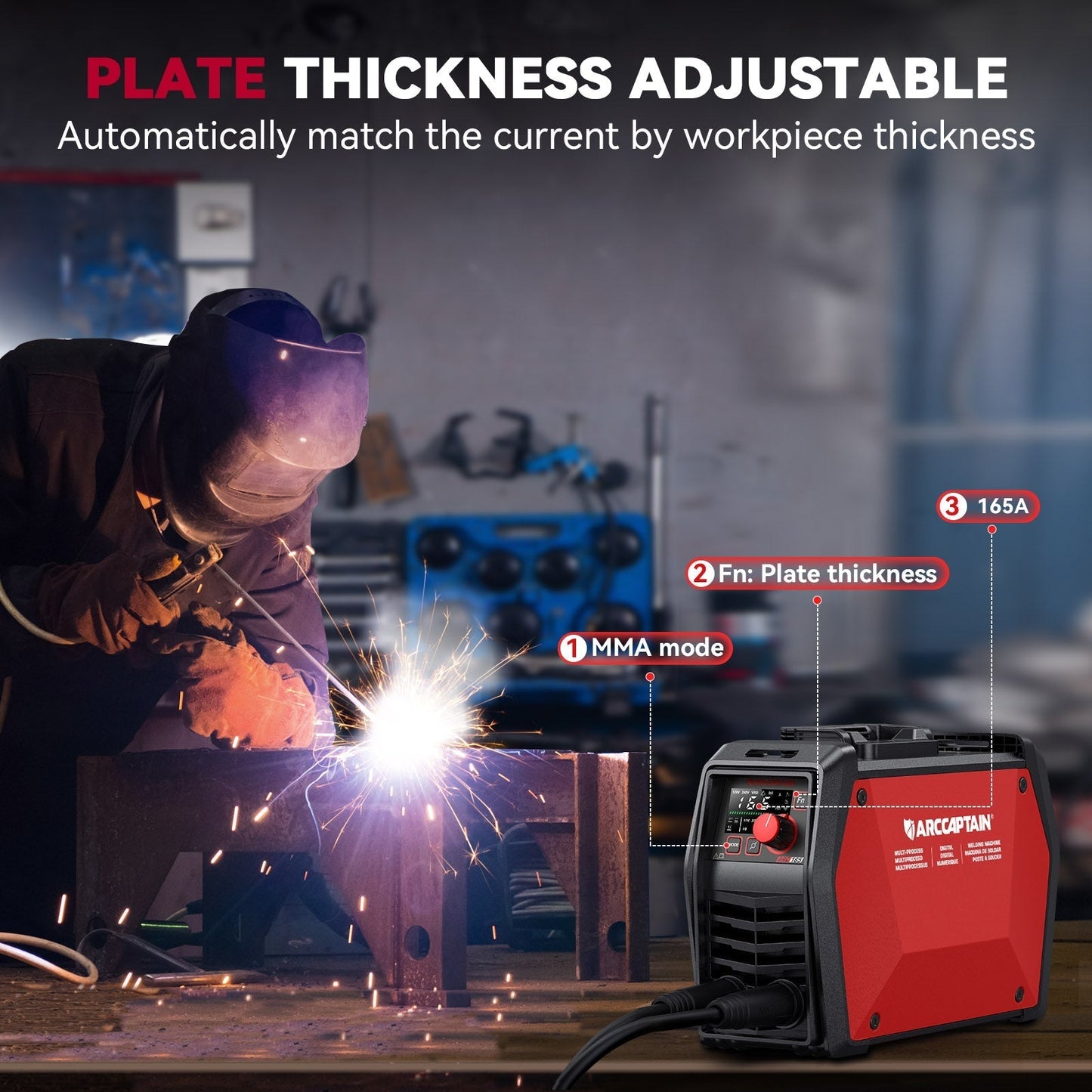 Arccaptain iControl ARC165 PRO Advanced SYN Stick and Lift TIG Welder