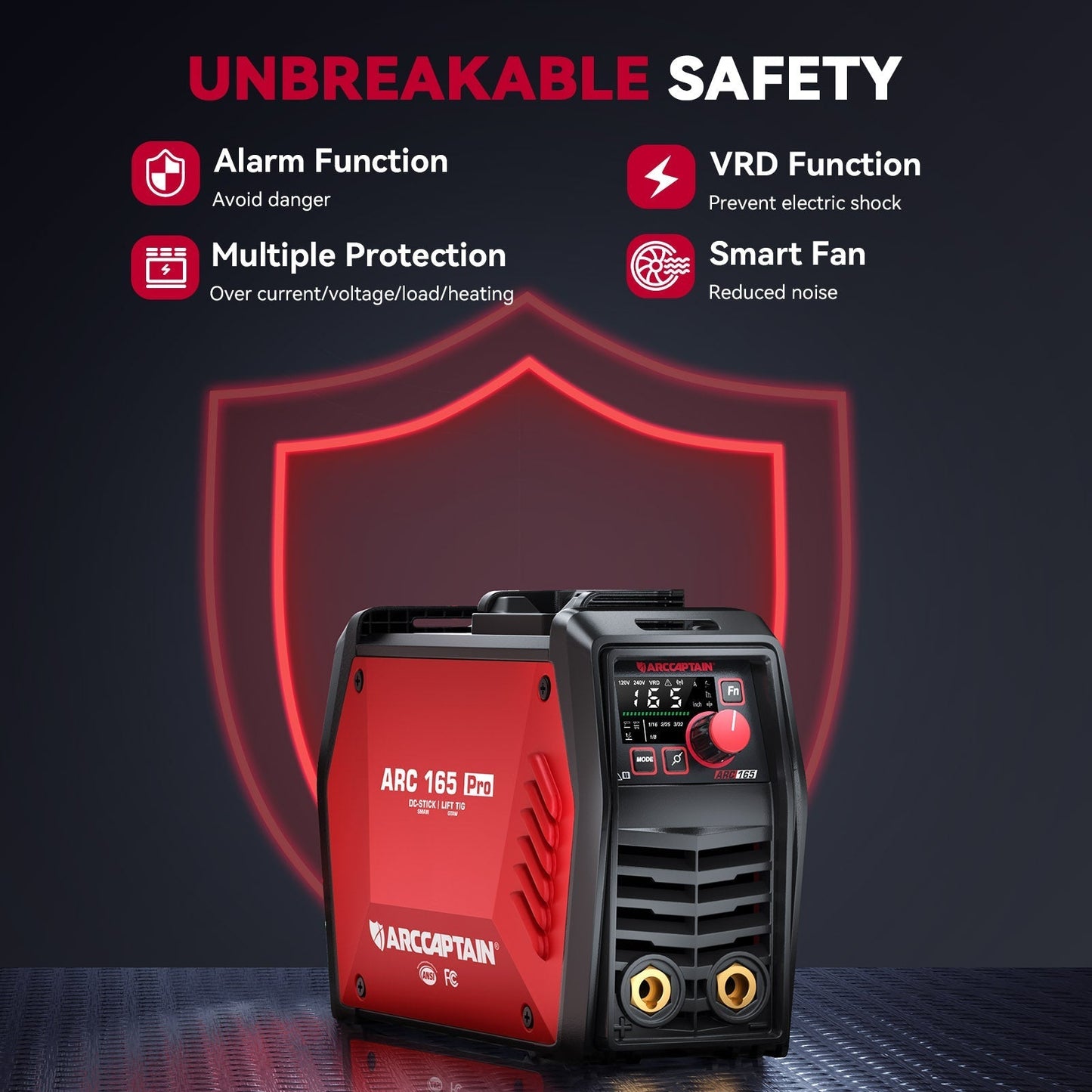 Arccaptain iControl ARC165 PRO Advanced SYN Stick and Lift TIG Welder