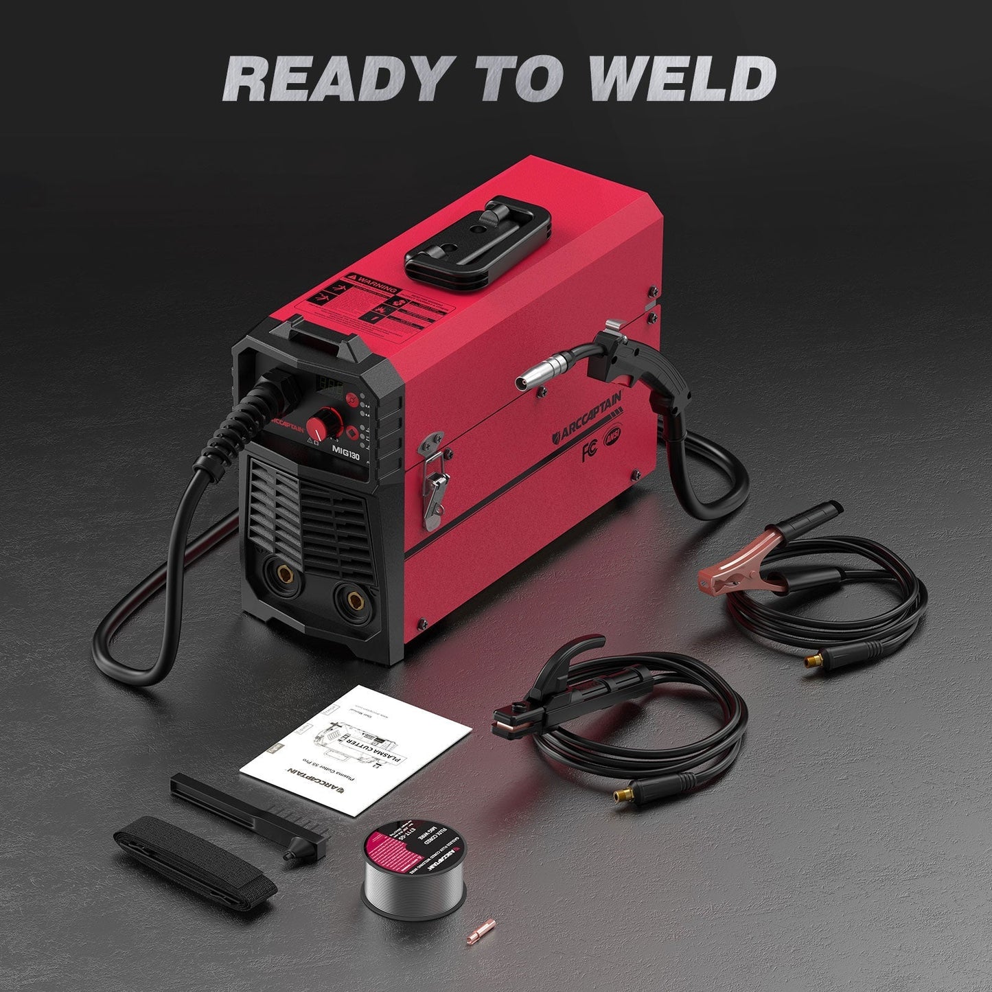 Arccaptain MIG130 Best 3 in 1 110V Portable No Gas Flux Core Welder