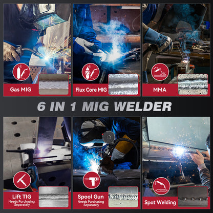 Arccaptain MIG165 Pro Dual Voltage Gas and Gasless MIG Welder