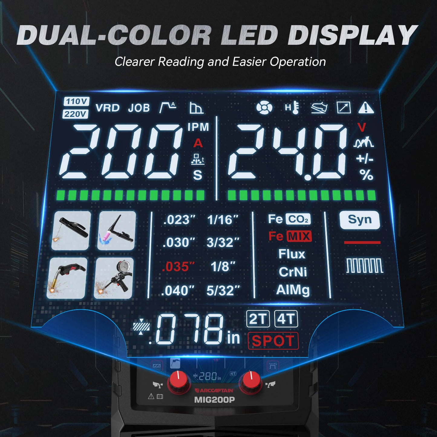 Arccaptain MIG200P Pulse MIG Welding Machine