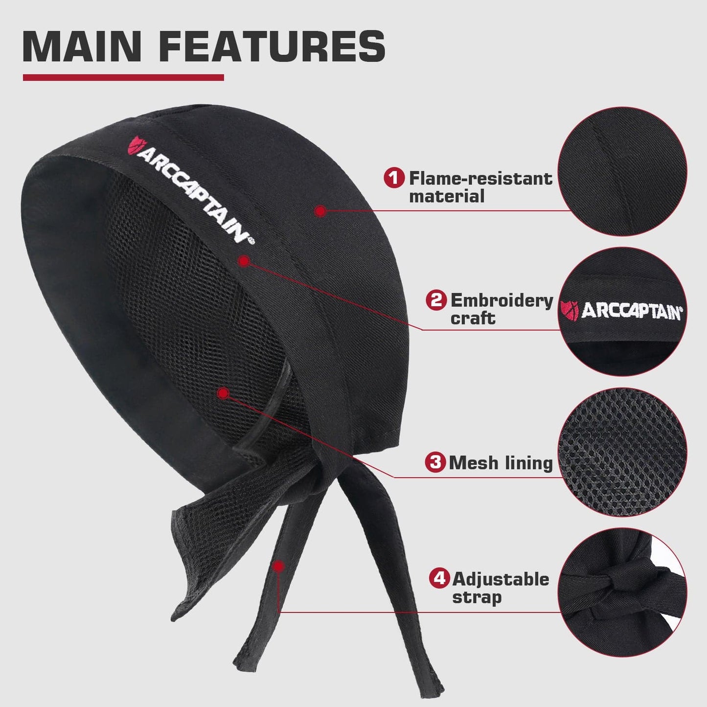 ARCCAPTAIN Welder Cap 2 Pack Fireproof & Durable Welding Cap